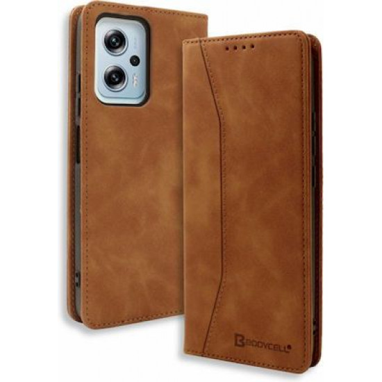 Bodycell Book Case Pu Leather Xiaomi Poco X4 GT 5G Brown