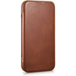 iCarer AKI 14220707 iPhone 14 Plus Curved Edge Leather Folio Brown