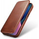 iCarer AKI 14220706 iPhone 14 Pro Curved Edge Leather Folio Brown
