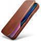 iCarer AKI 14220706 iPhone 14 Pro Curved Edge Leather Folio Brown