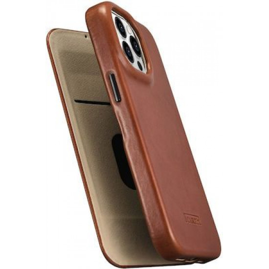 iCarer AKI 14220706 iPhone 14 Pro Curved Edge Leather Folio Brown