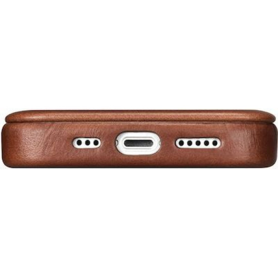 iCarer AKI 14220706 iPhone 14 Pro Curved Edge Leather Folio Brown