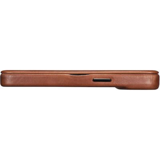 iCarer AKI 14220706 iPhone 14 Pro Curved Edge Leather Folio Brown