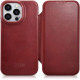iCarer AKI 14220706 iPhone 14 Pro Curved Edge Leather Folio Red