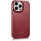 iCarer AKI 14220706 iPhone 14 Pro Curved Edge Leather Folio Red