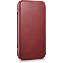 iCarer AKI 14220706 iPhone 14 Pro Curved Edge Leather Folio Red