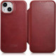 iCarer AKI 14220707 iPhone 14 Plus Curved Edge Leather Folio Red
