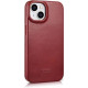 iCarer AKI 14220707 iPhone 14 Plus Curved Edge Leather Folio Red