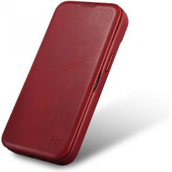 iCarer AKI 14220707 iPhone 14 Plus Curved Edge Leather Folio Red