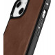 iCarer WMI14220717 iPhone 14 Genuine Leather TPU Back Cover Dark Brown