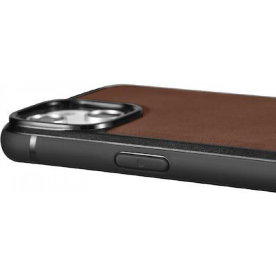 iCarer WMI14220717 iPhone 14 Genuine Leather TPU Back Cover Dark Brown