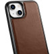 iCarer WMI14220717 iPhone 14 Genuine Leather TPU Back Cover Dark Brown