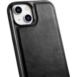 iCarer WMI14220719 iPhone 14 Plus Genuine Leather TPU Back Cover Black