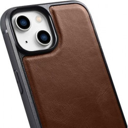 iCarer WMI14220719 iPhone 14 Plus Genuine Leather TPU Back Cover Dark Brown