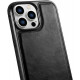 iCarer WMI14220718 iPhone 14 Pro Genuine Leather TPU Back Cover Black