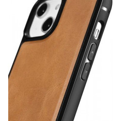 iCarer WMI14220718 iPhone 14 Pro Genuine Leather TPU Back Cover Light Brown