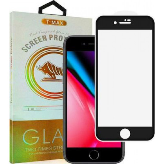 T-Max Full Face Temp.Glass For iPhone 7/8 (White Frame)