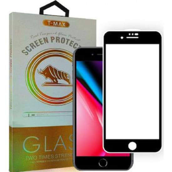 T-Max Full Face Temp.Glass For iPhone 7/8 Plus (White Frame)