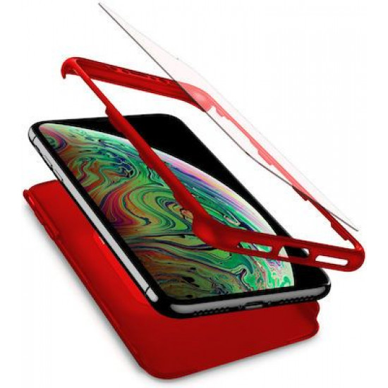 360 Full Cover & Temp.Glass iPhone 12/12 Pro  Red