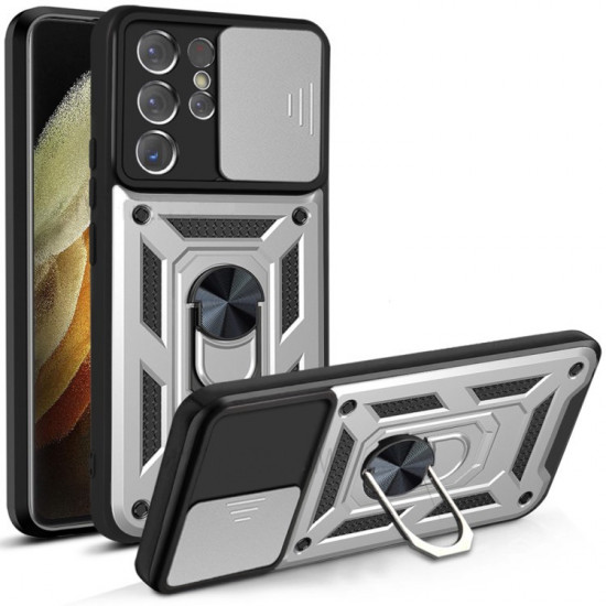 Bodycell Armor Slide Cover Case Samsung S22 Ultra Silver