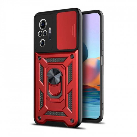 Bodycell Armor Slide Cover Case Xiaomi Note 10 Pro 4G Red