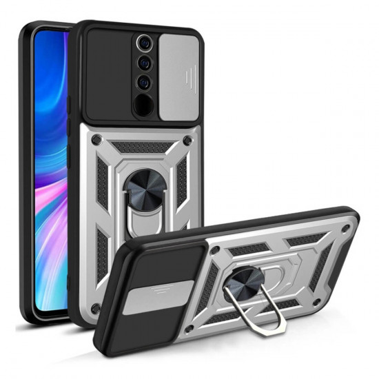 Bodycell Armor Slide Cover Case Xiaomi Note 8 Pro Silver