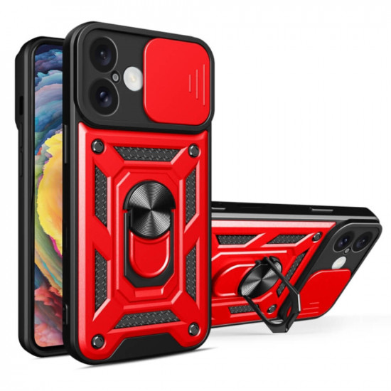 Bodycell Armor Slide Cover Case iPhone 16 Plus Red