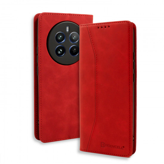 Bodycell Book Case Pu Leather Realme 12 Pro/12 Pro Plus 5G Red