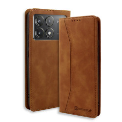 Bodycell Book Case Pu Leather Xiaomi Poco F6 Pro 5G Brown