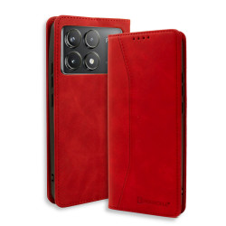 Bodycell Book Case Pu Leather Xiaomi Poco F6 Pro 5G Red