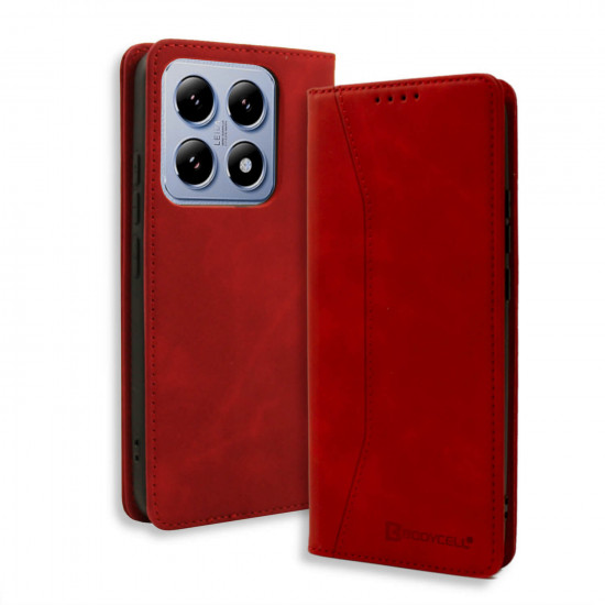 Bodycell Book Case Pu Leather Xiaomi 14T Pro 5G Red